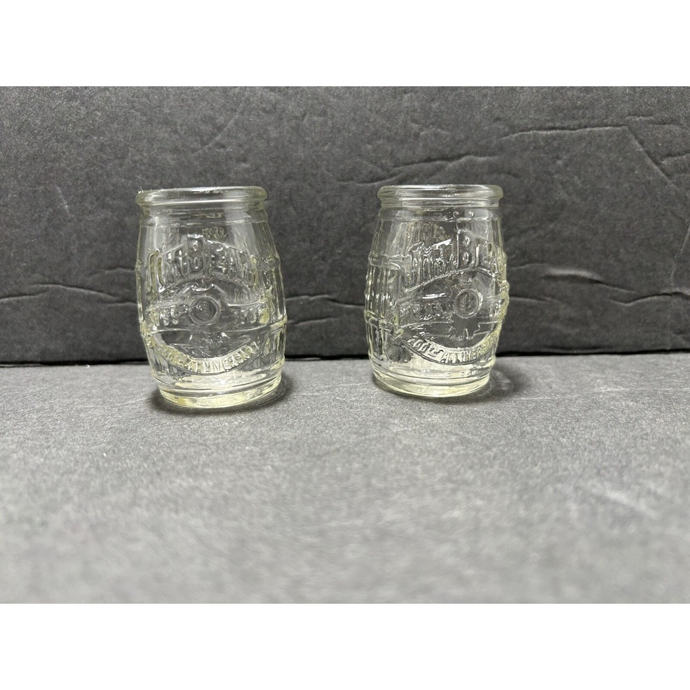 Vintage Jim Beam Barrel Shot‎ Glasses set of 2 collectibles barware